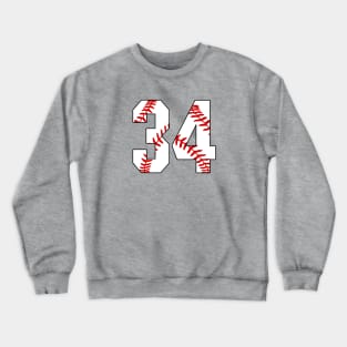 Baseball Number 34 #34 Baseball Shirt Jersey Favorite Player Biggest Fan Crewneck Sweatshirt